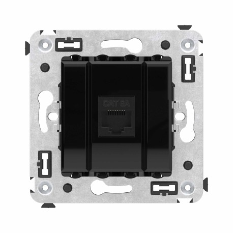 4402673 | Компьютерная розетка RJ-45 без шторки в стену, кат.6А одинарная, "Avanti", "Черный квадрат"