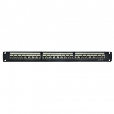 RN6PPF24 | Патч-панель модульная 19", 1U, CAT6, 24 порта RJ45, экранированная