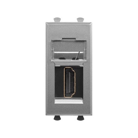 4404251 | HDMI розетка модульная, тип А-А, "Avanti",  "Закаленная сталь", 1 модуль