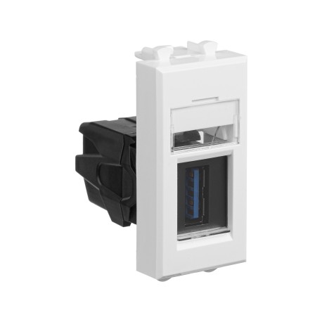 4400301 | USB 3.0 розетка модульная, тип А-А, "Avanti", "Белое облако", 1 модуль-1