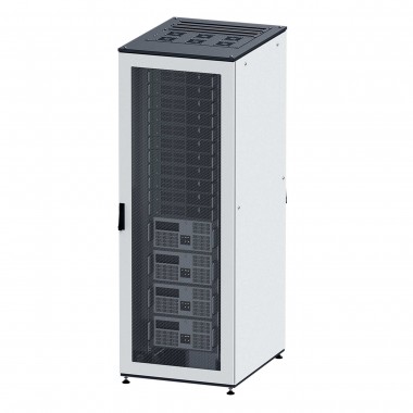 R5DC4768GS | Собранный напольный 19" IT-CQE, 47U 600х800 двери стекло/сплошная, RAL7011/7035