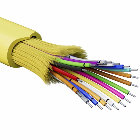 RNDT9C18YL03 | Кабель волоконно-оптический, распределительный, арамидные упрочняющие нити, для внутренней прокладки, нг(A)-HFLTx, 18 ОВ, категорияOS2 (G.652.D) плотный буфер, 0,4 кН, барабан 2000 м