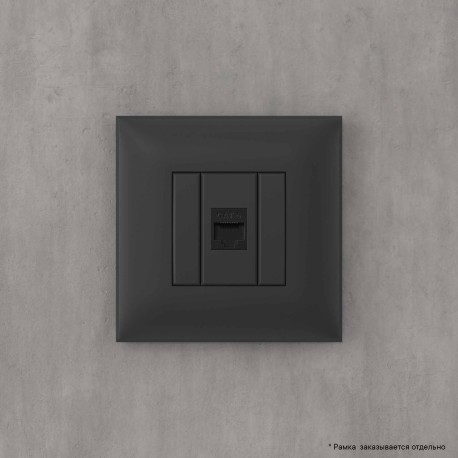 4412693 | Компьютерная розетка RJ-45 без шторки в стену, кат.6 одинарная, "Avanti", "Черный матовый"-4