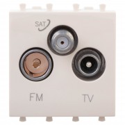 Розетка TV-FM-SAT модульная, "Avanti", "Ванильная дымка", 2 модуля