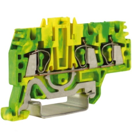 ZHT510 | HTE.2/1+2, зажим для заземления, 1 ввод/2 вывода, 2,5 кв.мм желто-зеленый