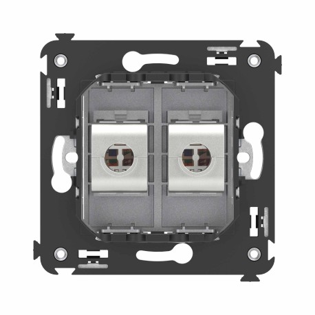 4404794 | Компьютерная розетка RJ-45 без шторки в стену, кат.6 двойная экранированная, "Avanti", "Закаленная сталь"-3