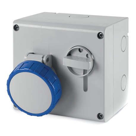 DIS5051683 | Розетка наружной уст. с механической блокировкой и верхним расположением разъема IP67 16А 2P+E 230В