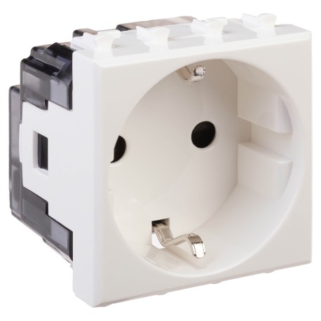 4400002 | Розетка модульная, 2P+E, с з/ш, "Avanti", "Белое облако", 2 модуля-1