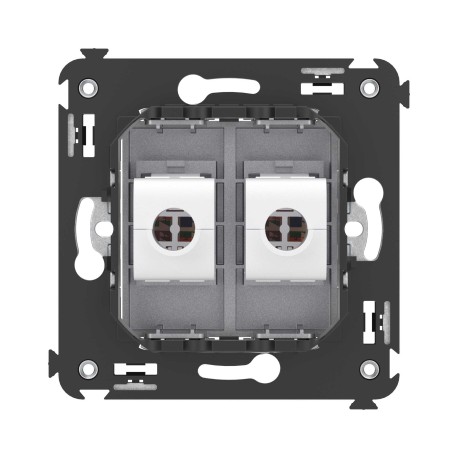 4404664 | Компьютерная розетка RJ-45 без шторки в стену, кат.5е двойная, "Avanti", "Закаленная сталь"-3