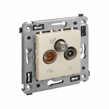 4405533 | Розетка TV-FM-SAT в стену, Avanti, Ванильная дымка-1