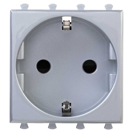 4404002 | Розетка модульная, 2P+E, с з/ш, "Avanti", "Закаленная сталь", 2 модуля