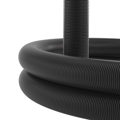 140912A | Двустенная труба ПНД гибкая дренажная д.125мм, SN6, перфорация 360 град., в бухте 40м, цвет черный-1