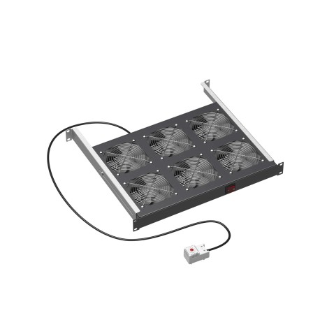 R519VSIT6FTB | Вентиляторный модуль 19", 6 вент. с термостатом RAL 9005-1