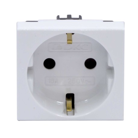 45005 | Розетка силовая 2Р+Е, со шторками, ''Viva'', 2 мод., цвет белый