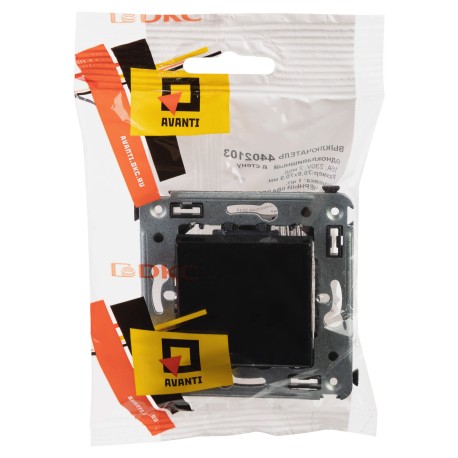 4402103 | Выключатель одноклавишный в стену, "Avanti", "Черный квадрат"-4