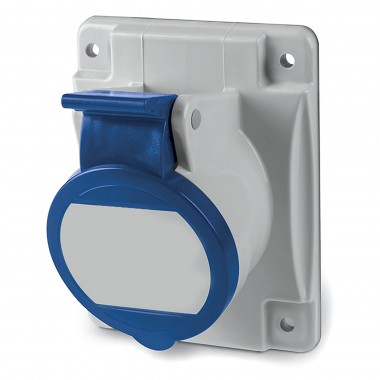 DIS4131663F | Розетка скрытой установки с наклоном IP44 16А 2P+E 230В. Пружинный зажим.