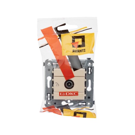 4405513 | Розетка TV проходная в стену, Avanti, Ванильная дымка-4