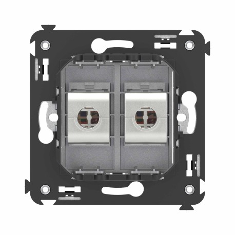 4404774 | Компьютерная розетка RJ-45 без шторки в стену, кат.6А двойная экранированная, "Avanti", "Закаленная сталь"-3