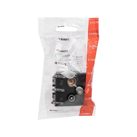 4412532 | Розетка TV-FM-SAT модульная, Avanti, Черный матовый, 2 модуля-4