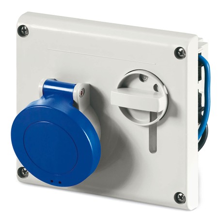 DIS4001683 | Розетка скрытой уст. с механической блокировкой и верхним расположением разъема IP44 16А 2P+E 230В