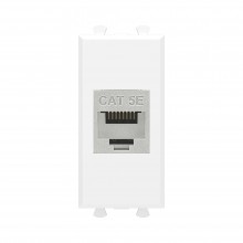 Компьютерная розетка RJ-45 без шторки модульная, кат.5е экранированная, "Avanti", "Белое облако", 1 модуль