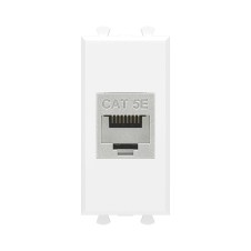 Компьютерная розетка RJ-45 без шторки модульная, кат.5е экранированная, "Avanti", "Белое облако", 1 модуль