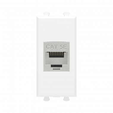 4400761 | Компьютерная розетка RJ-45 без шторки модульная, кат.5е экранированная, "Avanti", "Белое облако", 1 модуль