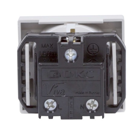 45025 | Розетка силовая 2Р+Е, со шторками, ''Viva'', 2 мод., серая-2