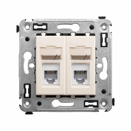 4405314 | Телефонная розетка RJ-12 в стену двойная, "Avanti", "Ванильная дымка"