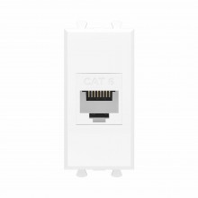 Компьютерная розетка RJ-45 без шторки модульная, кат.6, "Avanti", "Белое облако", 1 модуль