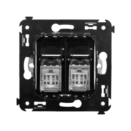 4412364 | Компьютерная розетка RJ-45 в стену, кат.5e двойная экранированная,Avanti, Черный матовый-2