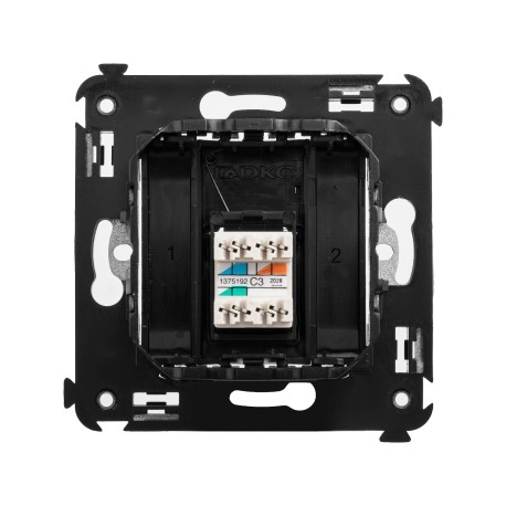 4412313 | Телефонная розетка RJ-12 в стену одинарная, Avanti, Черный матовый-2