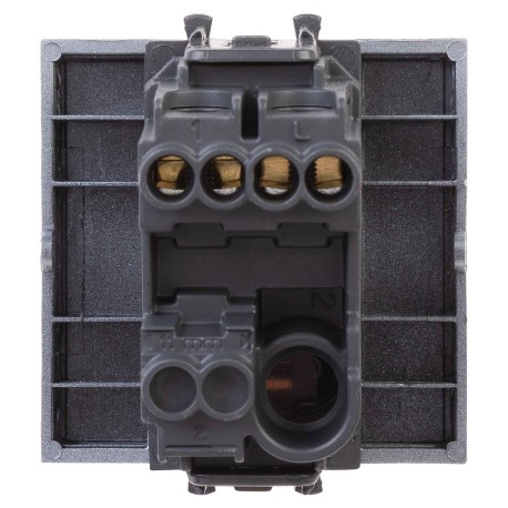 4404102 | Выключатель одноклавишный модульный, "Avanti", " Закаленная сталь", 2модуля-2