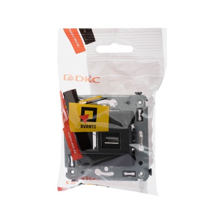 4412403 | USB 2.0 розетка одинарная в стену, тип А-А, Avanti, Черный матовый-4