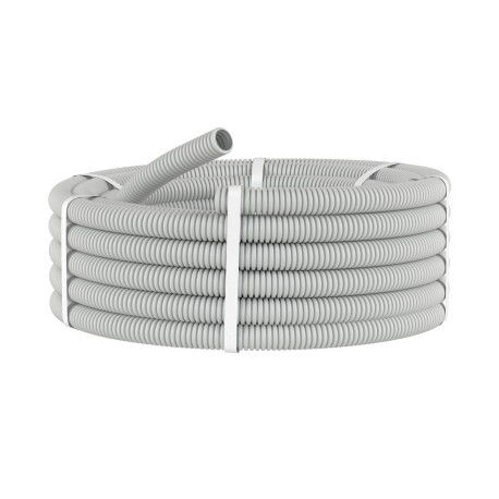 90532+ | Труба ПВХ гибкая гофр. д.32мм, тяжёлая без протяжки, 25м, цвет серый-1