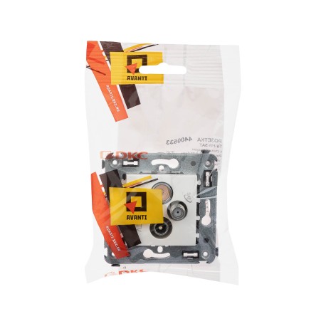 4400533 | Розетка TV-FM-SAT в стену, Avanti, Белое облако-4