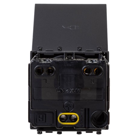 4412012 | Розетка с крышкой модульная, 2P+E, с з/ш, Avanti, Черный матовый, 2модуля-2