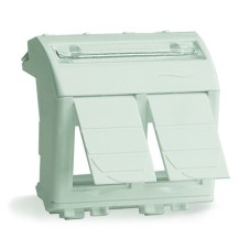 Адаптер для двух информационных разъемов Keystone, белый, 2 мод.