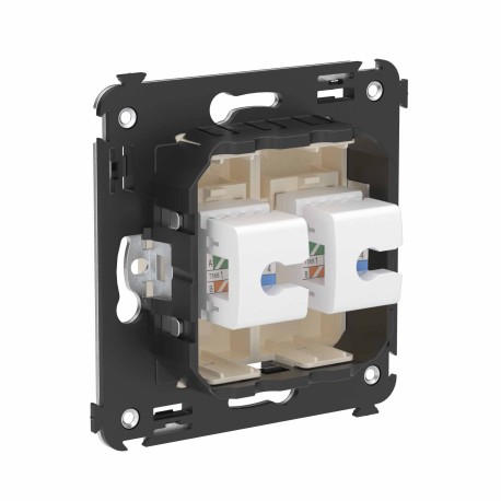 4405614 | Телефонная розетка RJ-12 без шторки в стену двойная, "Avanti", "Ванильная дымка"-2