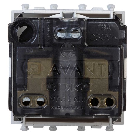 4404002 | Розетка модульная, 2P+E, с з/ш, "Avanti", "Закаленная сталь", 2 модуля-2