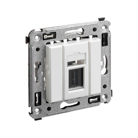 4400303 | USB 3.0 розетка одинарная в стену, тип А-А, Avanti, Белое облако-1