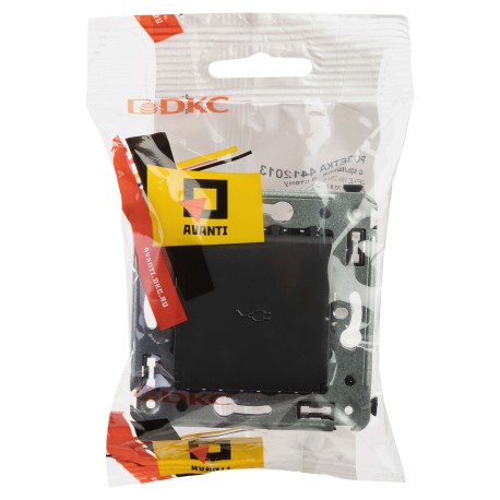 4412013 | Розетка с крышкой в стену, 2P+E, с з/ш, Avanti, Черный матовый-4