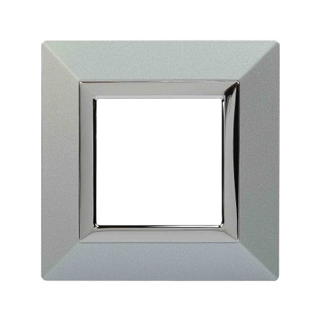 4404852 | Рамка из металла, "Avanti", светло-серебристая, 2 модуля