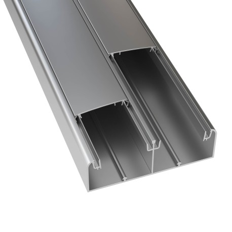 01499 | Алюминиевый кабель-канал 140х50 (с 2 крышками), цвет серый металлик-1
