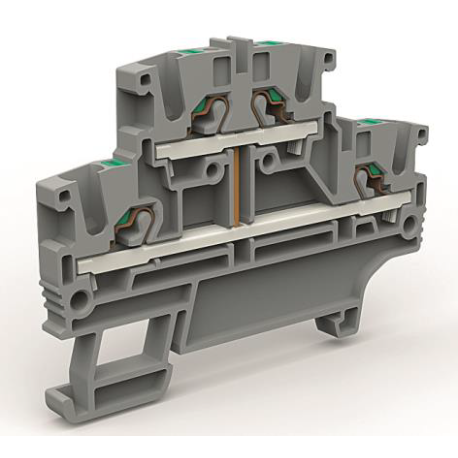 ZEFD210BL | Двухярусная клемма с объединенными ярусами на 2,5 кв.мм синяя