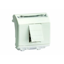 Компьютерная розетка RJ-45, кат.5Е (разъем АМР), слон.кость, 2мод.