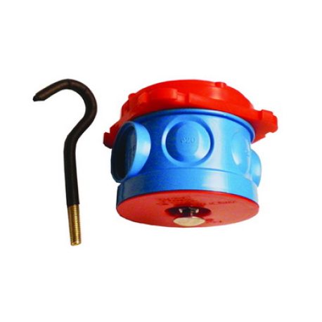 59384 | Коробка потолочная с крюком для заливки в бетон, д.70х100мм