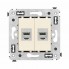 4405774 | Компьютерная розетка RJ-45 без шторки в стену, кат.6А двойная экранированная, "Avanti", "Ванильная дымка"