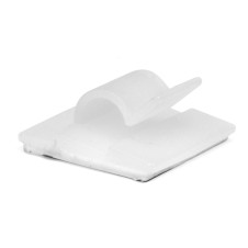 Клипса самоклеящаяся для кругл.кабеля диаметром 16мм, белая 25x25