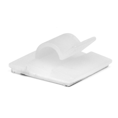 25436SR | Клипса самоклеящаяся для кругл.кабеля диаметром 16мм, белая 25x25